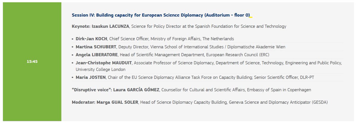 European Union Science Diplomacy Alliance (@scidipalliance) on Twitter photo The next session topic is particularly important to us at the #EU <a href="/SciDipAlliance/">European Union Science Diplomacy Alliance</a> as it engages several of our members representing also our lively Task Force on the topic
Building capacity for European Science Diplomacy
<a href="/josten_maria/">Maria Josten</a> <a href="/margagual/">Marga Gual Soler, PhD</a> #JCMauduit <a href="/IzaskunLacunza/">Izaskun Lacunza</a> etc. The next session topic is particularly important to us at the #EU <a href="/SciDipAlliance/">European Union Science Diplomacy Alliance</a> as it engages several of our members representing also our lively Task Force on the topic
Building capacity for European Science Diplomacy
<a href="/josten_maria/">Maria Josten</a> <a href="/margagual/">Marga Gual Soler, PhD</a> #JCMauduit <a href="/IzaskunLacunza/">Izaskun Lacunza</a> etc.