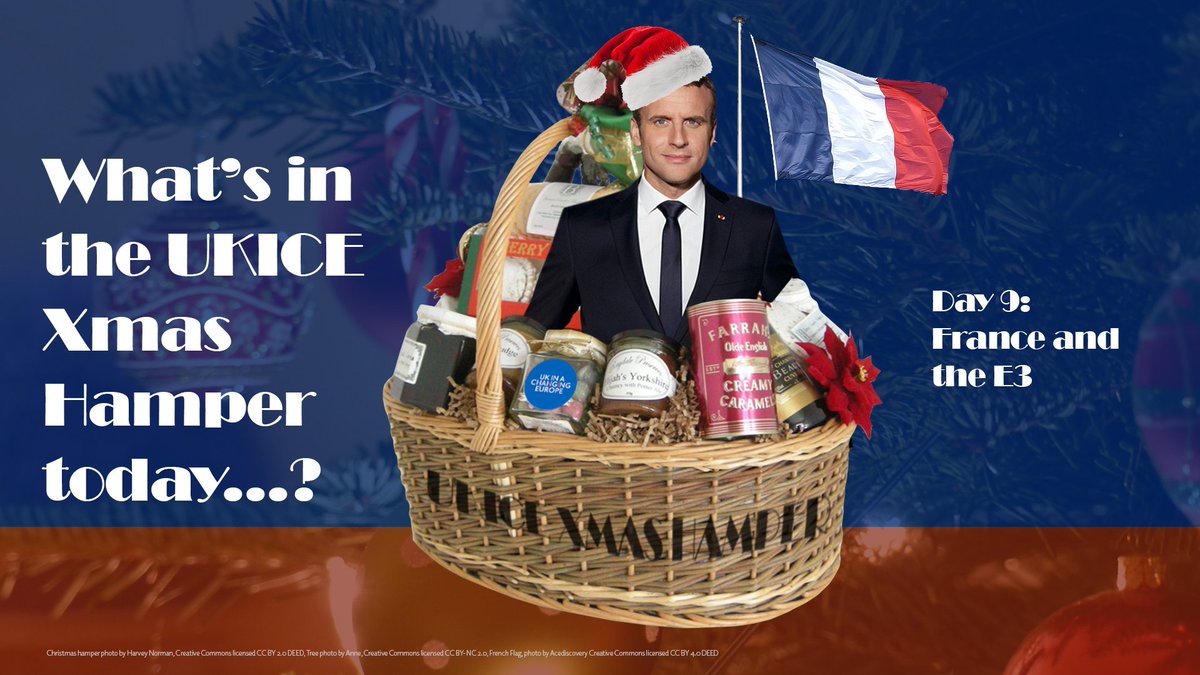 🤔🎄🎅 Who's in the UKICE Christmas hamper today you ask? It's... Emmanuel Macron! 📺 Watch back our event on French 🇫🇷 security policy with @gesine_weber, @GeorginaEWright, François-Joseph Schichan & @anandMenon1, part of our E3 series with @KCL_CGS. ukandeu.ac.uk/events/e3-seri…