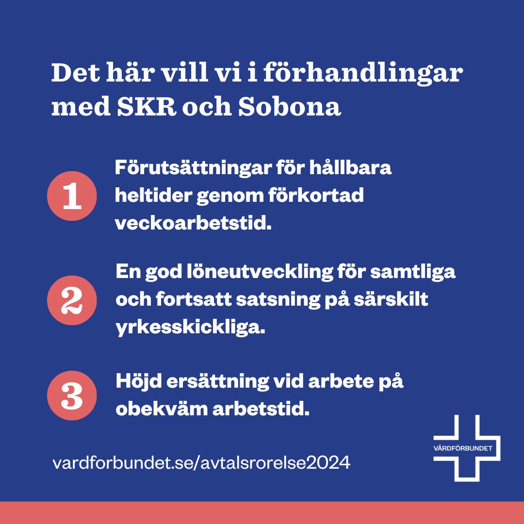 Idag har vi sagt upp kollektivavtalet HÖK22, som gäller för dig som arbetar i region, kommun eller kommunalt bolag. I det nya avtalet vill Vårdförbundet se förkortad veckoarbetstid och högre löner. vardforbundet.se/engagemang-och…