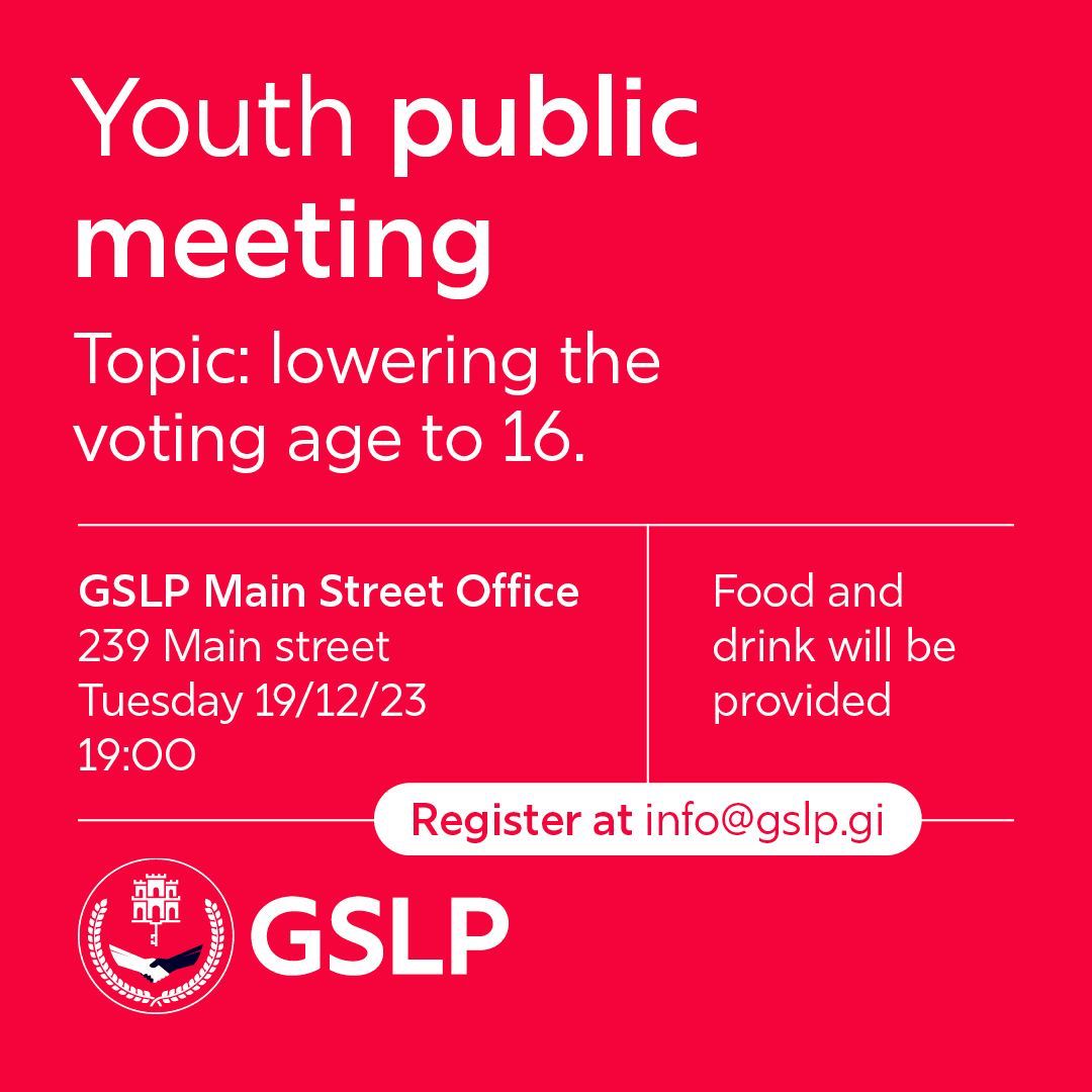 The GSLY’s public meeting will be taking place this evening. If you have any 15-30 year old family members/friends please encourage them to attend 🙌