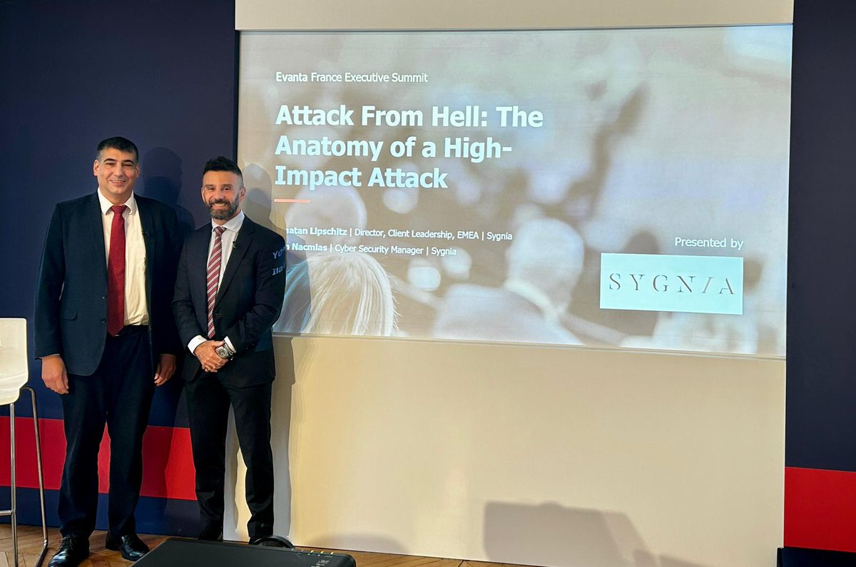 sygnia_labs's tweet image. Yonatan Lipschitz and Ilan Nacmias had the privilege of sharing their cybersecurity expertise with the #French #cybersecuritycommunity at the Evanta, a Gartner Company French CISO Summit and Cybersecurity Symposium hosted by the French Senate.

They walked the audience through a…