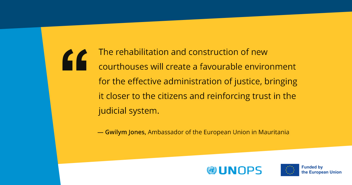 Judicial infrastructure helps make justice systems more efficient & improve the rule of law. We're working with @EU_Partnerships to strengthen access to justice in Mauritania: bit.ly/3sX2KWp | #SDG9