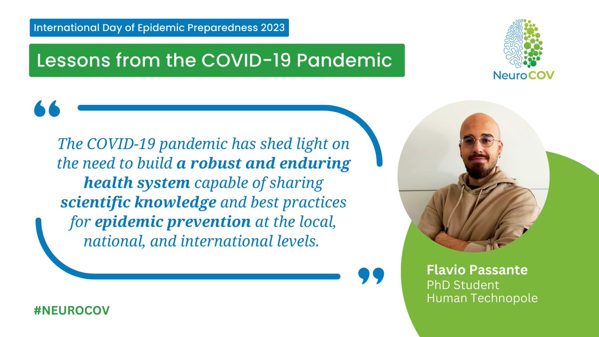 More words of wisdom for International Day of Epidemic Preparedness! ✍️We asked our #NeuroCOV partners to share the lessons we as a society can take from the #COVID19 pandemic for the future. Read Flavio's take below and find more here: neurocov.eu/news/lessons-l… @FlavioPassante