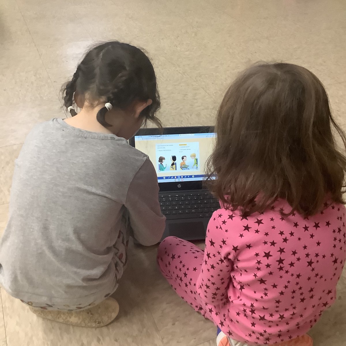 Ensemble chez nous - digital French books. Students were so excited to use Chromebooks to read/listen to books.  One student proudly announced “Mme I read 4 books today!”