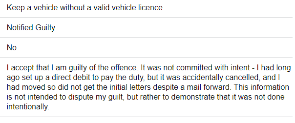 kirkkorner's tweet photo. A different magistrate sentenced a woman from Essex for the offence of keeping a vehicle without a valid licence.

She offered a guilty plea plus an explanation of sorts. 

£1000 fine. The maximum for this offence.

Not a single penny in credit for entering a guilty. https://t.co/amvMiKGY0x