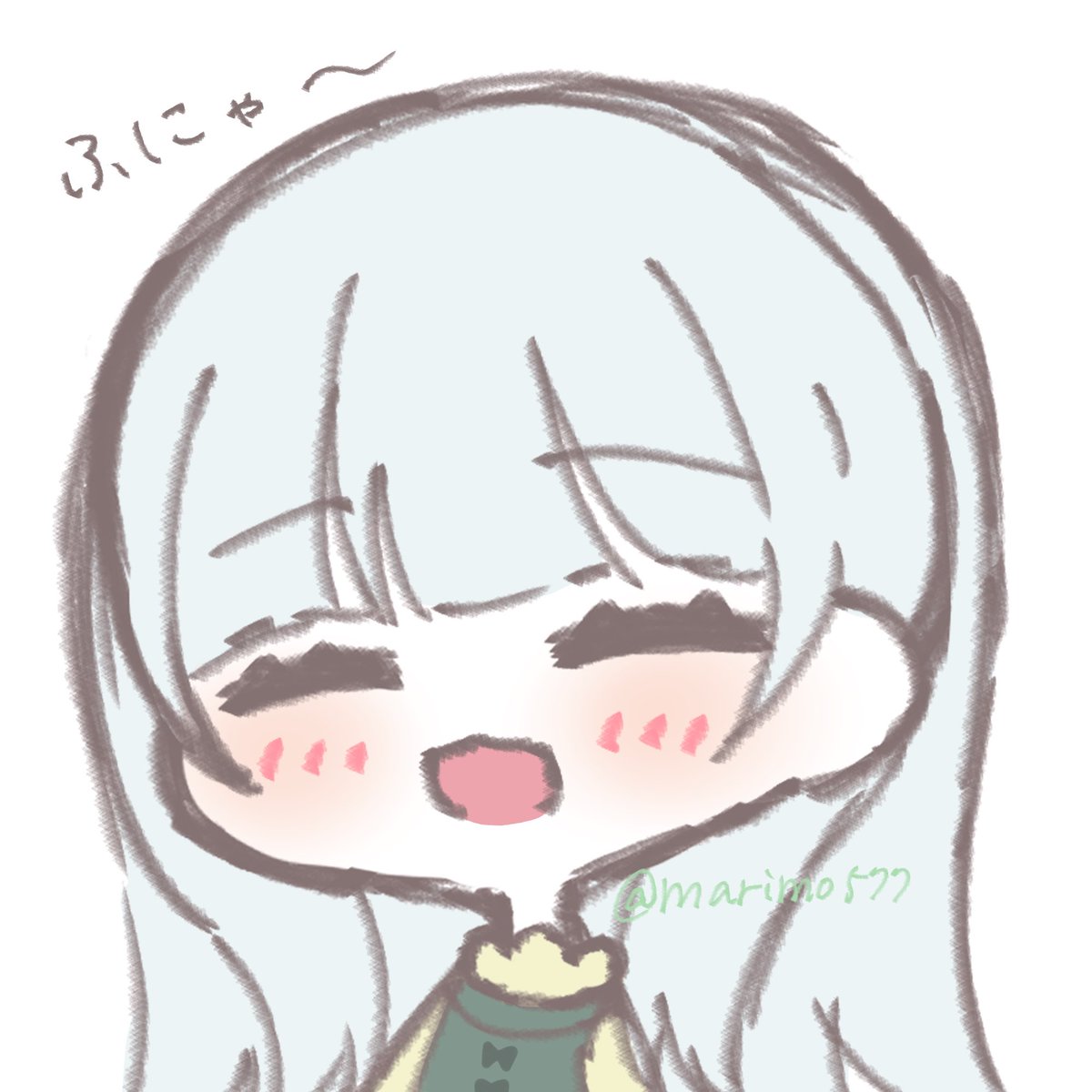 1girl solo closed eyes chibi long hair open mouth smile  illustration images