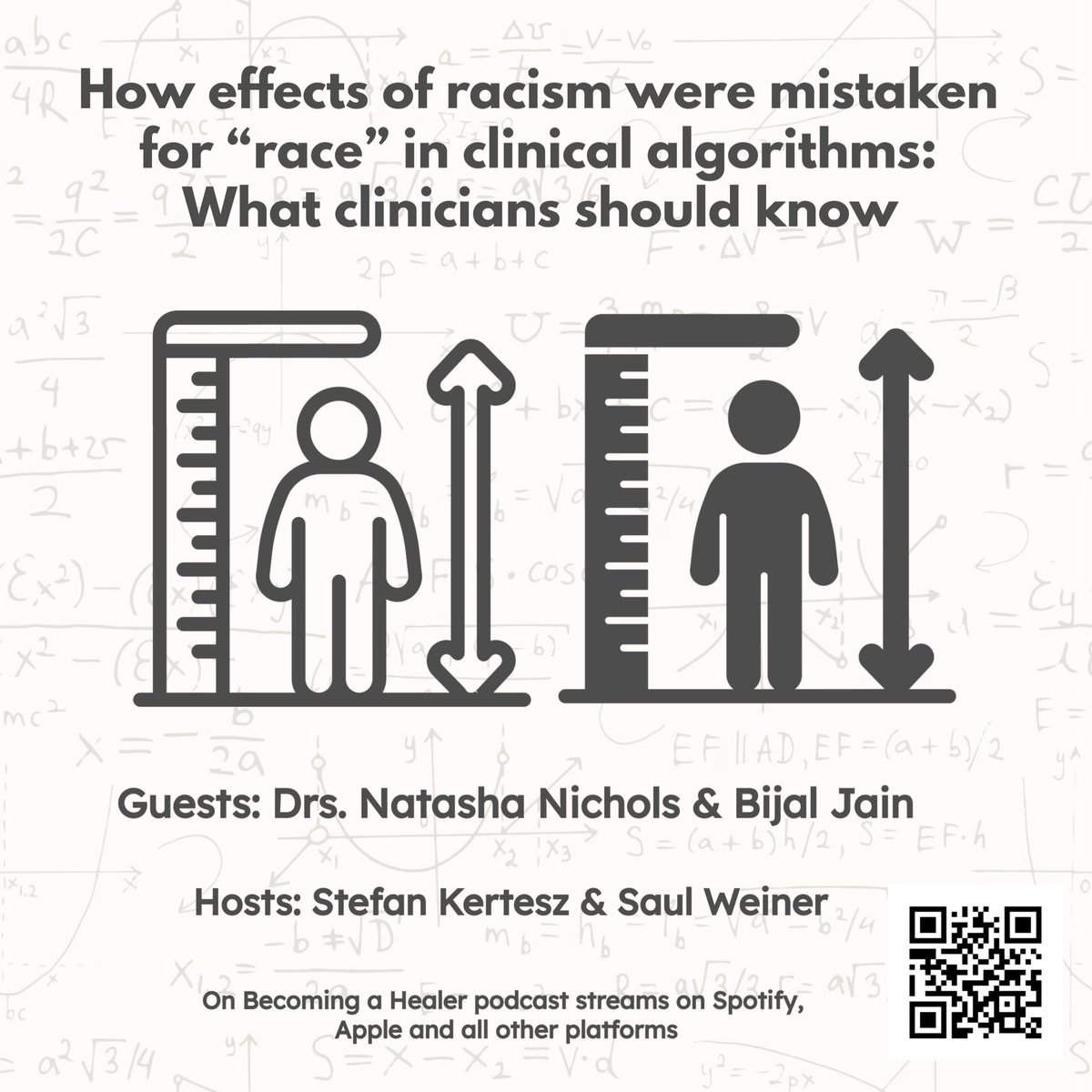 Stefan Kertesz, MD, MSc (@stefankertesz) on Twitter photo How effects of racism were mistaken for āraceā in clinical algorithms: What clinicians should know
New podcast episode from
āOn Becoming a Healerā
with @_NatashaNichols <a href="/bijaljainmehta1/">bijal jain-mehta</a> <a href="/SaulWeiner/">Saul J Weiner</a>
pod.link/healer/episode⦠How effects of racism were mistaken for āraceā in clinical algorithms: What clinicians should know
New podcast episode from
āOn Becoming a Healerā
with @_NatashaNichols <a href="/bijaljainmehta1/">bijal jain-mehta</a> <a href="/SaulWeiner/">Saul J Weiner</a>
pod.link/healer/episodeā¦