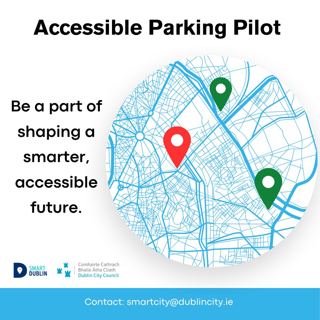Calling all accessibility users in Dublin! ♿️🙋‍♀️🙋‍♂️ We're looking for 8 individuals who drive or have caretakers with blue badges to test our new real-time parking system. 🚗🅿️📧 Help us make Dublin more accessible for all! 🌇✨Email us at smartcity@dublincity.ie to register your…