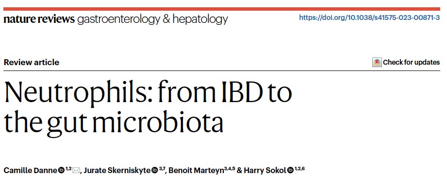 You want to know everything about #Neutrophils and their relations with #IBD and the gut #Microbiome?

Check our last review with <a href="/CamilleDanne/">Camille Danne</a> in <a href="/NatRevGastroHep/">Nature Reviews Gastroenterology & Hepatology</a> 

<a href="/Sorbonne_Univ_/">Sorbonne Université</a> <a href="/Inserm/">Inserm</a> <a href="/crsa_paris/">crsaparis</a> <a href="/APHP/">Assistance Publique – Hôpitaux de Paris (AP-HP)</a> <a href="/INRAE_IDF/">INRAE Île-de-France</a>  

Free access here
⬇️⬇️⬇️⬇️⬇️⬇️⬇️⬇️
rdcu.be/dtUMU