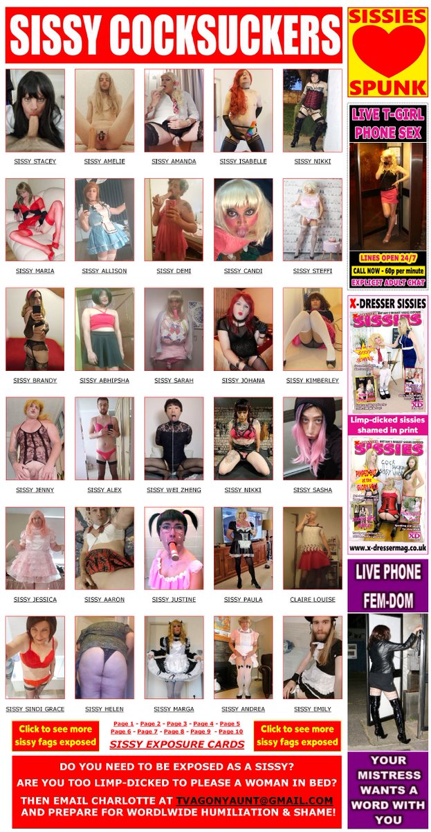 Another Wall of Shame complete on the Sissy Cocksuckers website. So many masculine lives totally destroyed! So many limp-dicked sissies dragged kicking and screaming out of the closet - x-dressermag.co.uk/sissies-named-…
