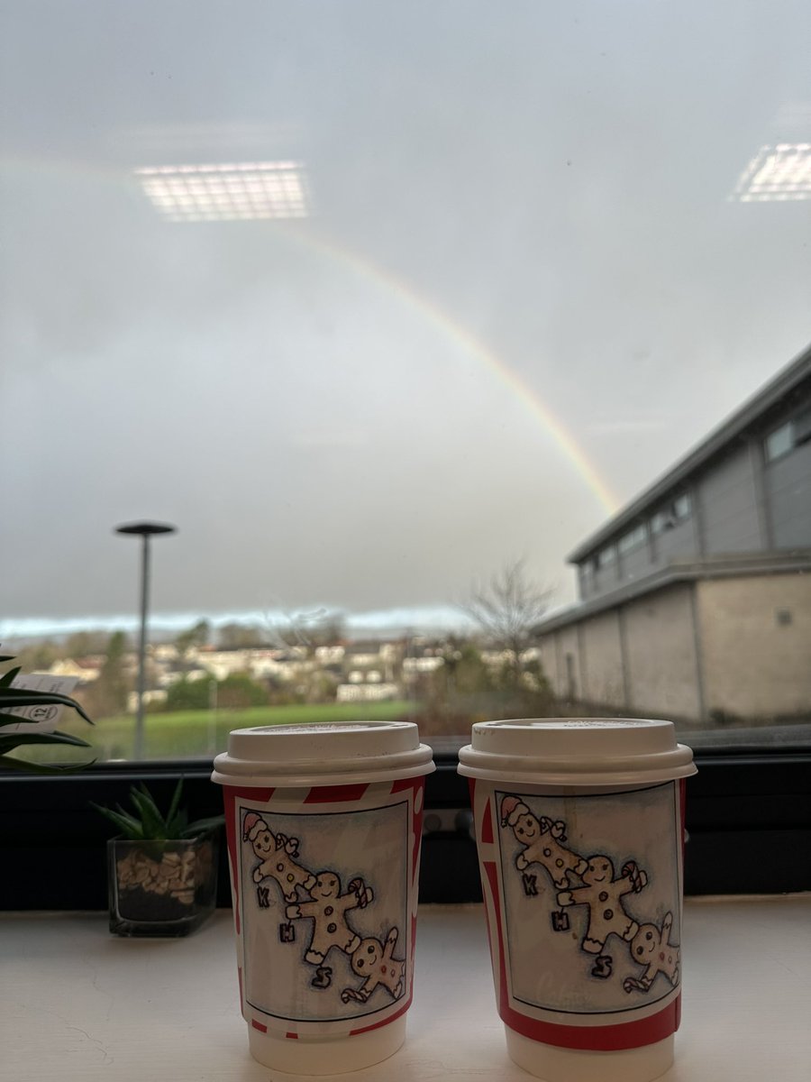 2 coffees and a great view of a rainbow from my office this morning! <a href="/KirkintillochHS/">KHS</a>