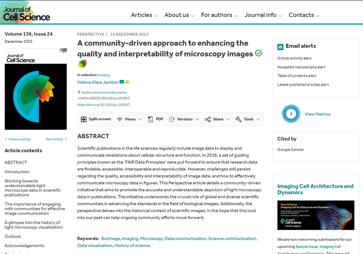 New article 'A community-driven approach to enhancing the quality and interpretability of microscopy images' has been published in the Journal of Cell Science. quarep.org/new-publicatio…