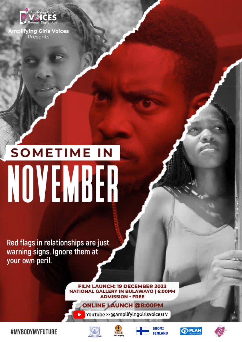 Join us today as we launch our latest short film - Sometime in November at the @ByoArtGallery at 6pm. If you're not in Bulawayo, worry not, we've got you covered. The film premiers today at 2000hrs (CAT) on our YouTube channel on the link 👇: youtu.be/AKWvhjZNK4c #StopGBV