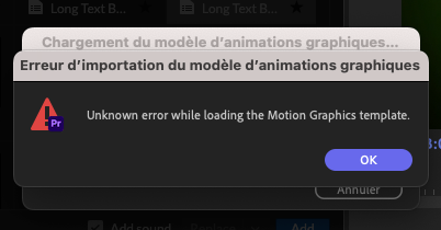 Debo_Reseaux's tweet photo. HELP - Erreur Premiere Composer ⚠️
Des semaines que je me traîne ce problème, je commence sérieusement à perdre patience.

Des collègues #monteurvideo qui aurait la solution magique ? (Or désinstallation/réinstallation et vidage de cache)

#premierepro #help #misterhorse #plugin https://t.co/HvvwjOj8oc