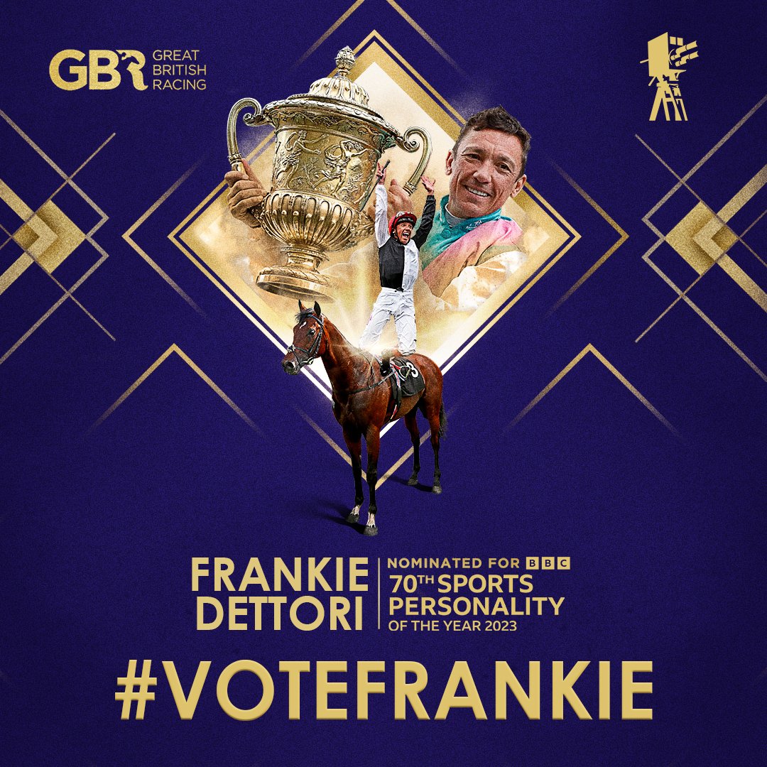 Huge good luck to @FrankieDettori tonight at the BBC Sports Personality of the Year awards! Don’t forget to vote during the live show on BBC One at 7pm! @GBRacing #votefrankie @BBCSport