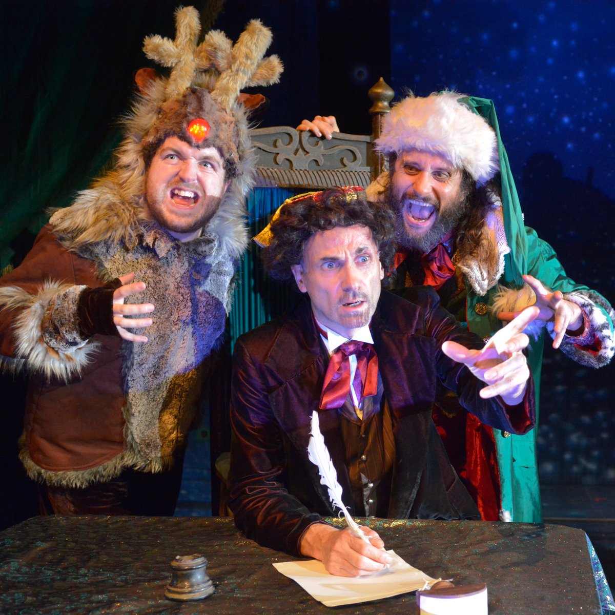 📖 180 years ago today Charles Dickens published A Christmas Carol Here's Charles in Horrible Christmas, where Sidney Claus and Buster the Reindeer are on a mission to make him write a different story! 🖋️ Join them on our tour until 29 December! 🎄 birminghamstage.com