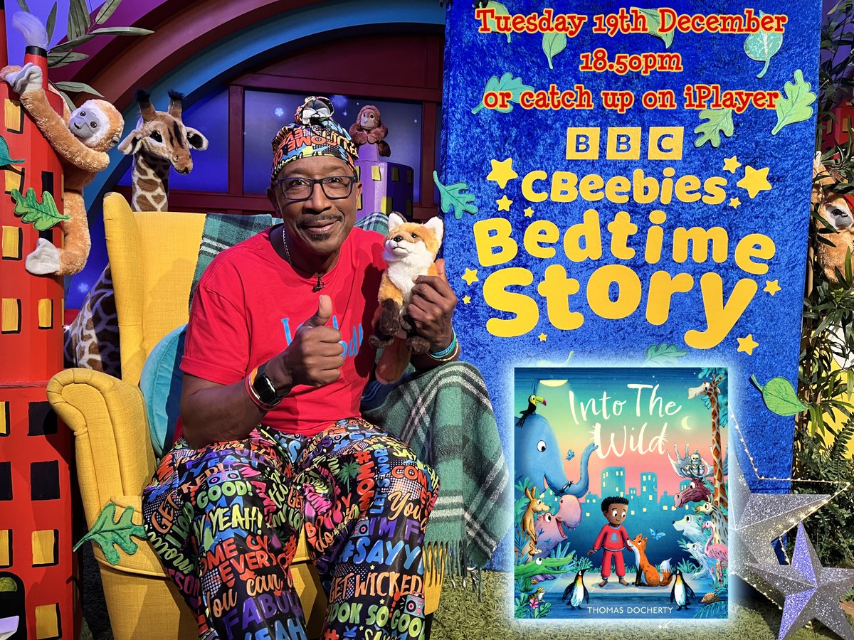 My book 🦊Into The Wild🦩 has been chosen for tonights #CBeebiesBedtimeStories read by the legendary Mr Motivator. It's on at 6.50 or you can catch up on iPlayer after that. Can't wait to see it! @MrMotivator @oxfordchildrens @cbeebieshq