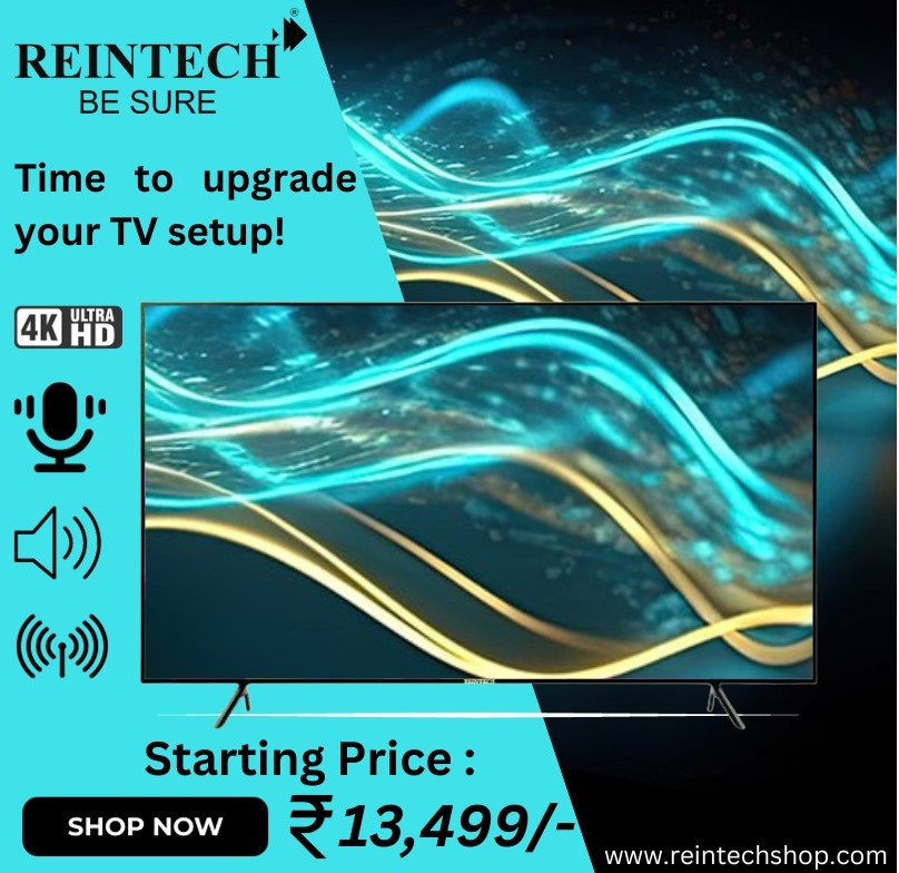 Time to upgrade your TV setup! Get your hands on this new #Reintech smart led tv and be amazed by the graphic magic.  

Shop Now: reintechshop.com

#television #ledtv #SmartTV  #latesttech  #homeentertainment #Christmas2023 #tuesdayvibe  #iplauction2024 #HanumanTrailer