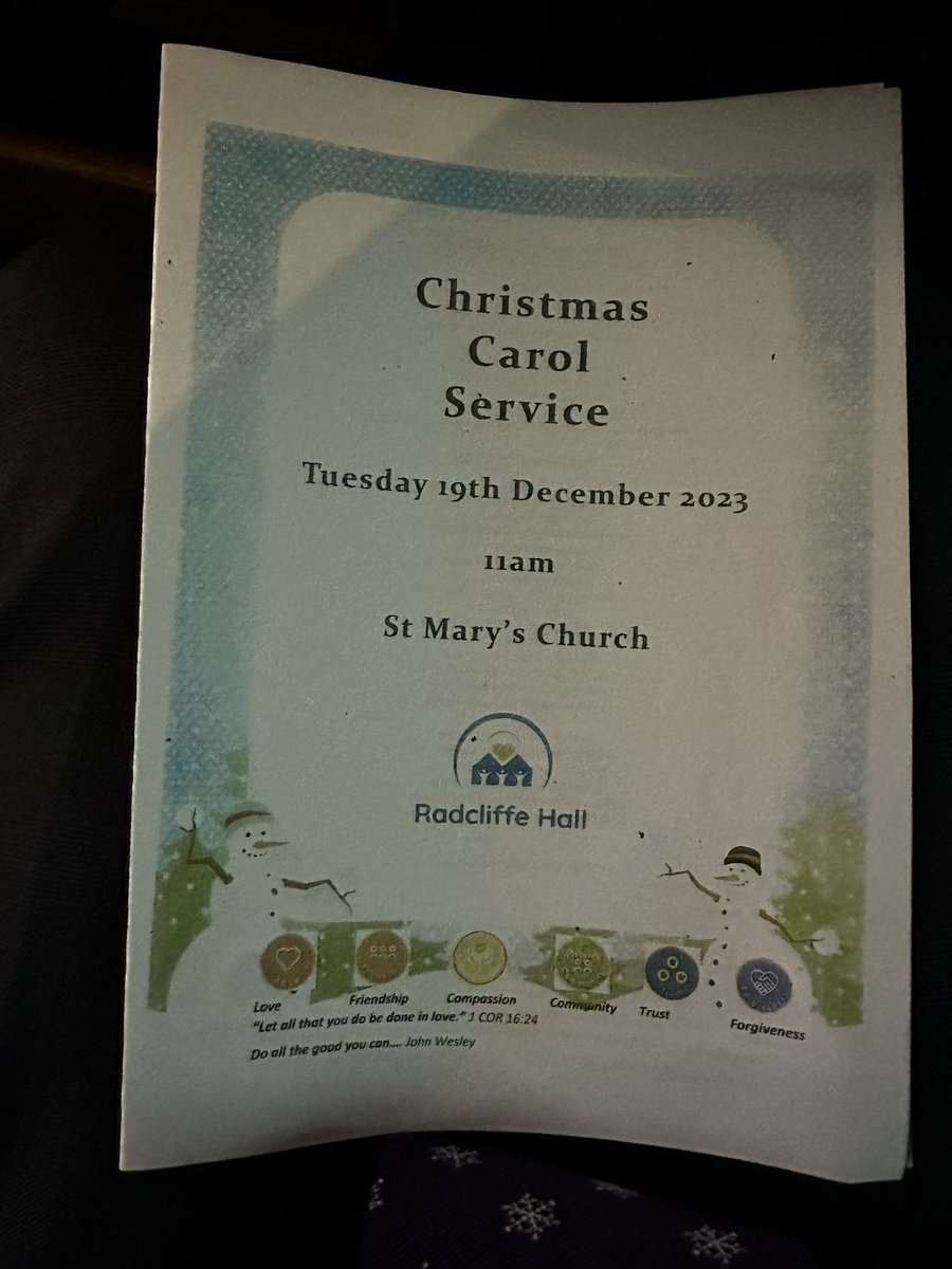 We are looking forward to a retelling of the Christmas story with our wonderful children and staff at Radcliffe Hall this morning.