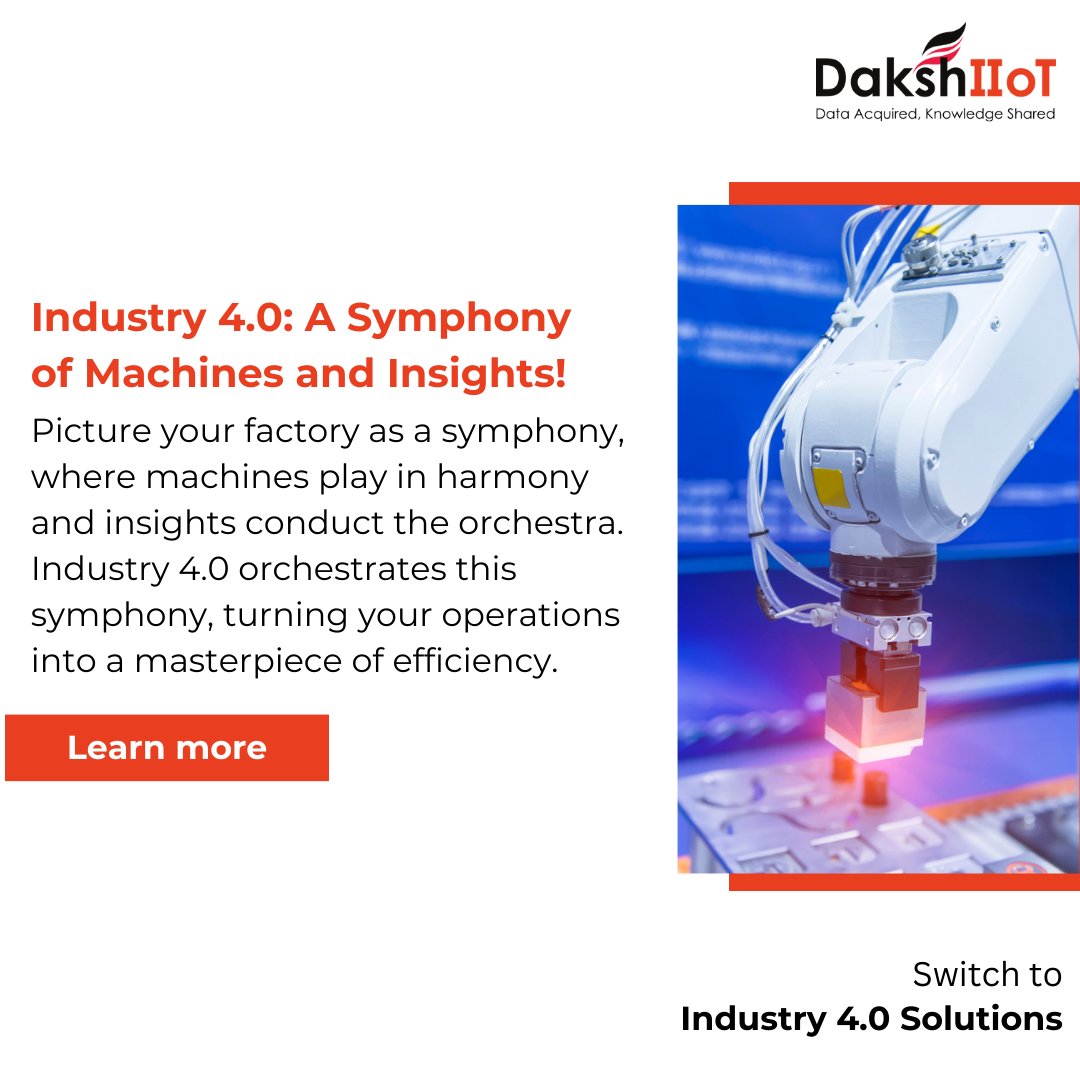 Picture your factory as a symphony, where machines play in harmony and insights conduct the orchestra.  #DakshIIoT #IIoT  #IndustrySymphony #SmartOperations #OperationalHarmony . . . #industrialiot #industry4_0Eexplained #Industry4_0 #iiotvsindustry4_0 #WhatisIndustry4_0