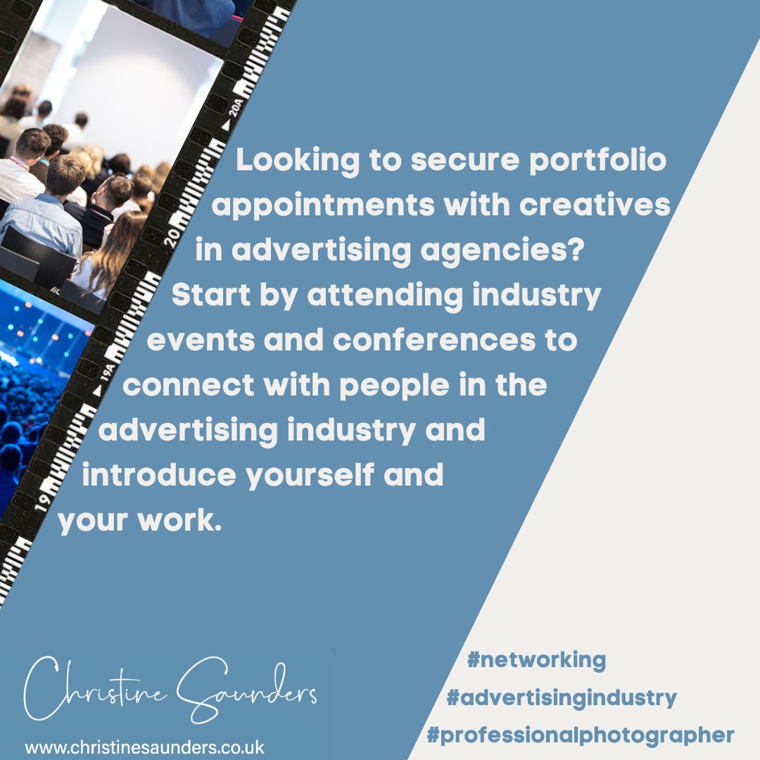 Attending industry events is really important. Get networking and let people get to know you.

#photography #coach #advertisingtips #advertisingindustry #professionalphotographer #networking