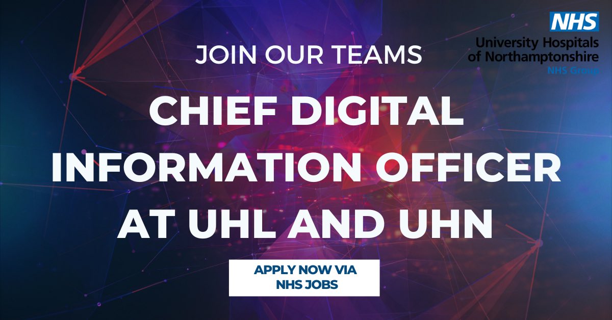 Join us at the forefront of our digital evolution! Ready to lead innovation? Click the below link to apply today! lnkd.in/ekNdP5rq #digitaltransformation #leadershipopportunity #nhscareers
