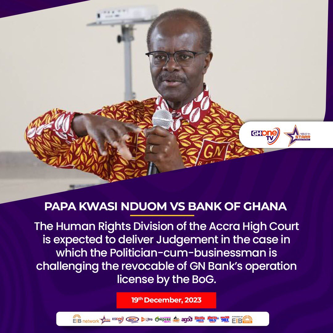 Papa Kwasi Nduom Vs Bank of Ghana. 

#GHOneNews #BankOfGhana #Ghana