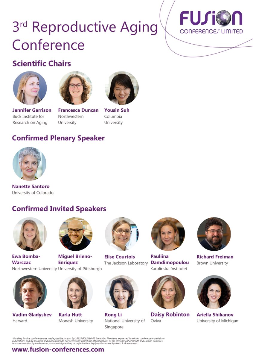 Check out the Speaker Line up for #ReproAging2024! Register now to join us in Mexico next year! 🇲🇽☀️ 🐦Early Bird Deadline: 02 Feb 2024 🗣️Talk Submissions Deadline: 02 Feb 2024