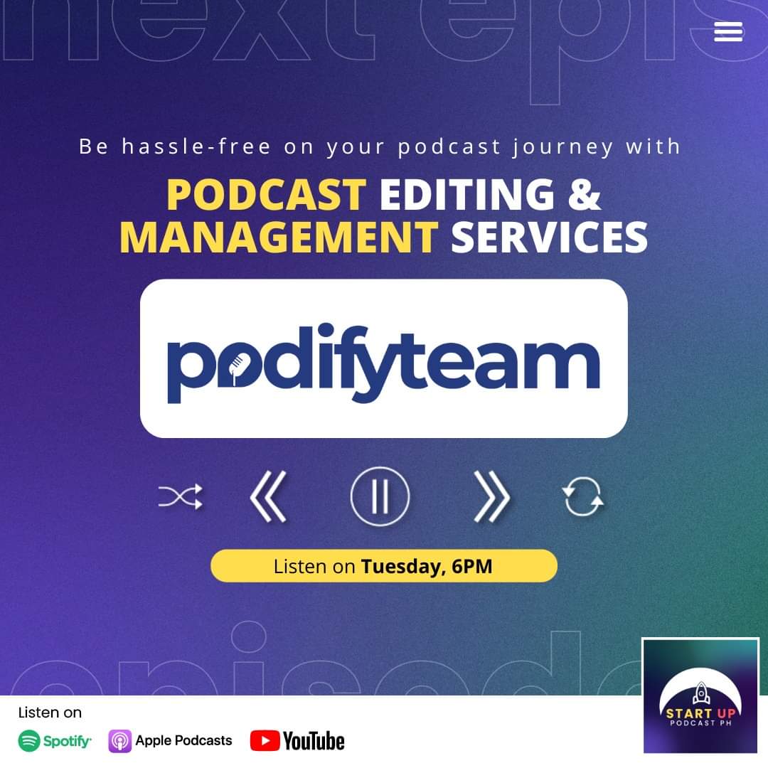 Watch out for the next Start Up Podcast PH episode where Janni talks with our co-founders Julian and @LIBERisimO about podcasting and how PodifyTeam started. 

#podcasting #startupPH #podifyteam