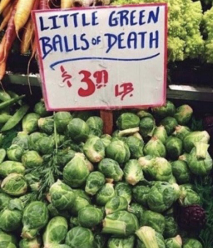 Just been to the local farm shop ..

Not a fan of Brussel sprouts methinks..
🤭🤭🤭🤭🤭🤭🤭