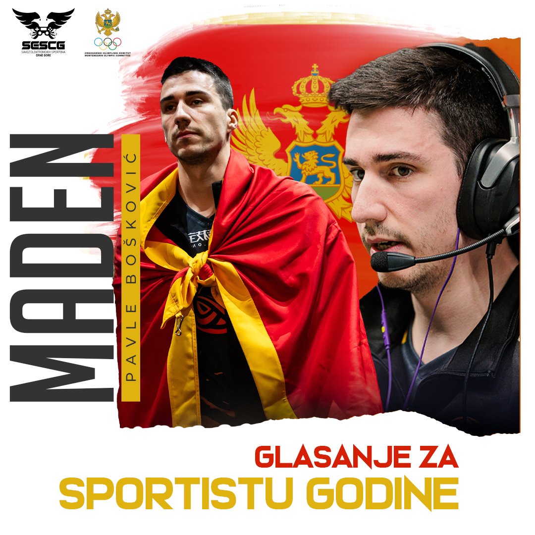 🏆 Glasajte za Pavla "Maden" Boškovića - Kandidata za Sportistu godine Crne Gore 2023! 🎮
cok.me/sportista2023/…