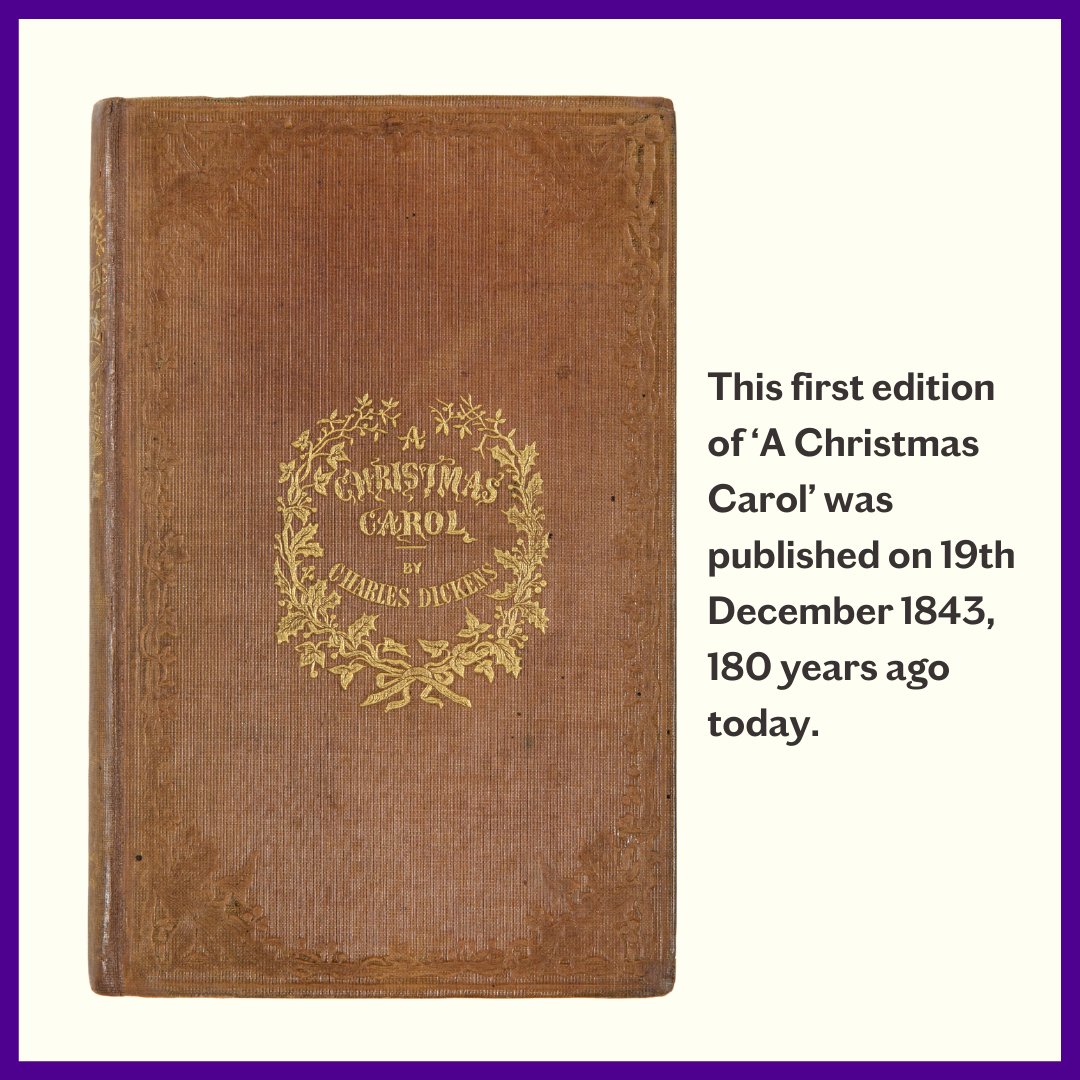 #AChristmasCarol was released 180 years ago today, in 1843.

#Dickens had a clear idea as to how the book should look. His publishers were not convinced that the book would be a success, so he covered some of the publication costs himself. 

It has never been out of print since.