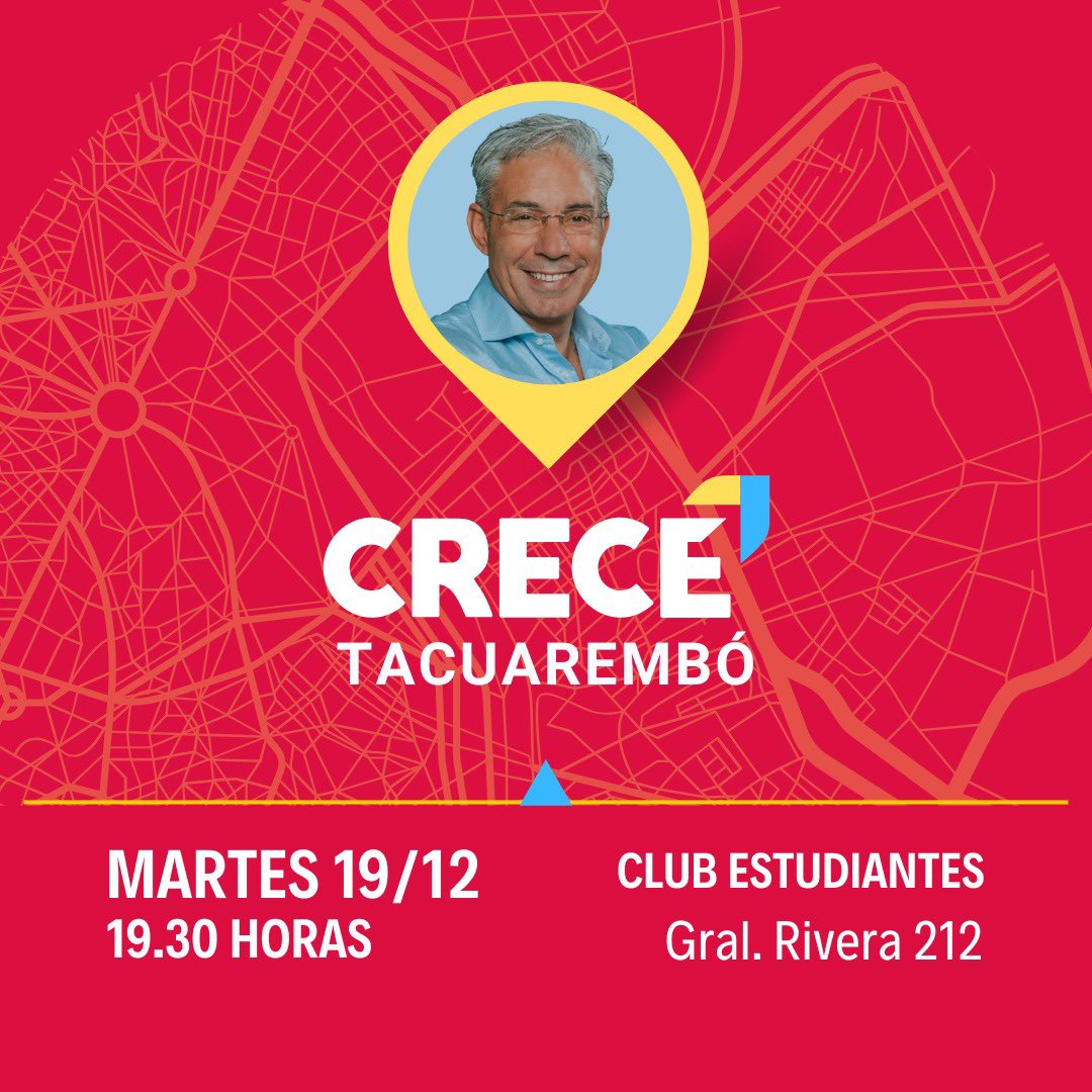 Los esperamos hoy 19/12 a las 19:30 hs en el Club Estudiantes de Tacuarembó 🙌 ❤️