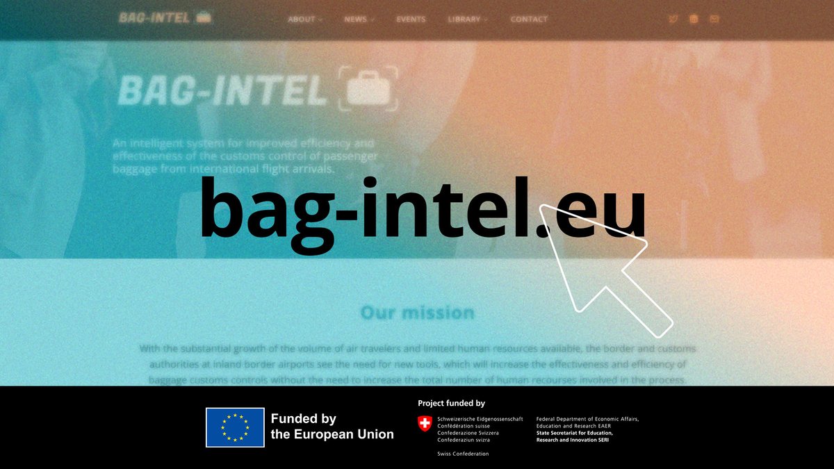 BAGINTEL's tweet image. 💻The BAG-INTEL website is now online!
Check it out👇
bag-intel.eu
and subscribe to our project newsletter to stay up to date on our activities!
#customsautomation #baggagecustomscontrol #automaticdetection #luggagereidentification #digitaltwins