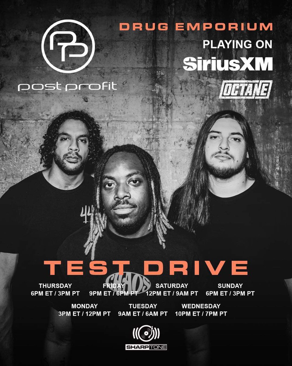 Post Profit “Drug Emporium” is on Octane Test Drive!

@Post_Profit is rockin the @siriusxmoctane airwaves on Test Drive all week with “Drug Emporium”! Be sure to tag @josemangin and Octane up on the socials and let them know you want it in rotation 🙌🏻💯
#postprofit