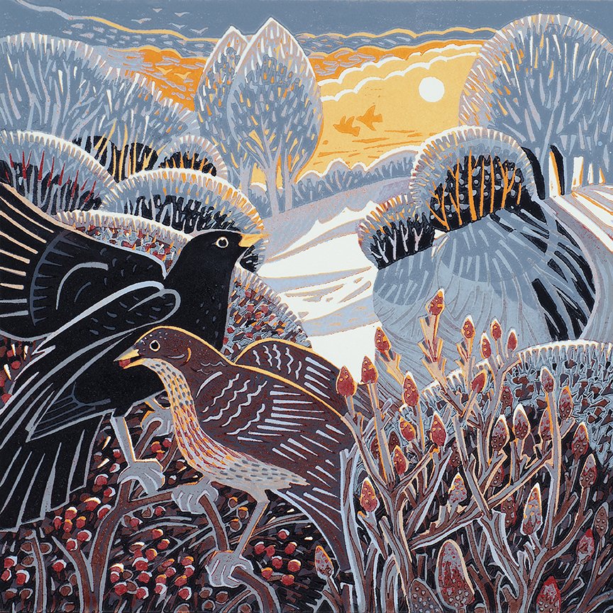 'Winter Glow' by contemporary UK printmaker Annie Soudain #WomensArt