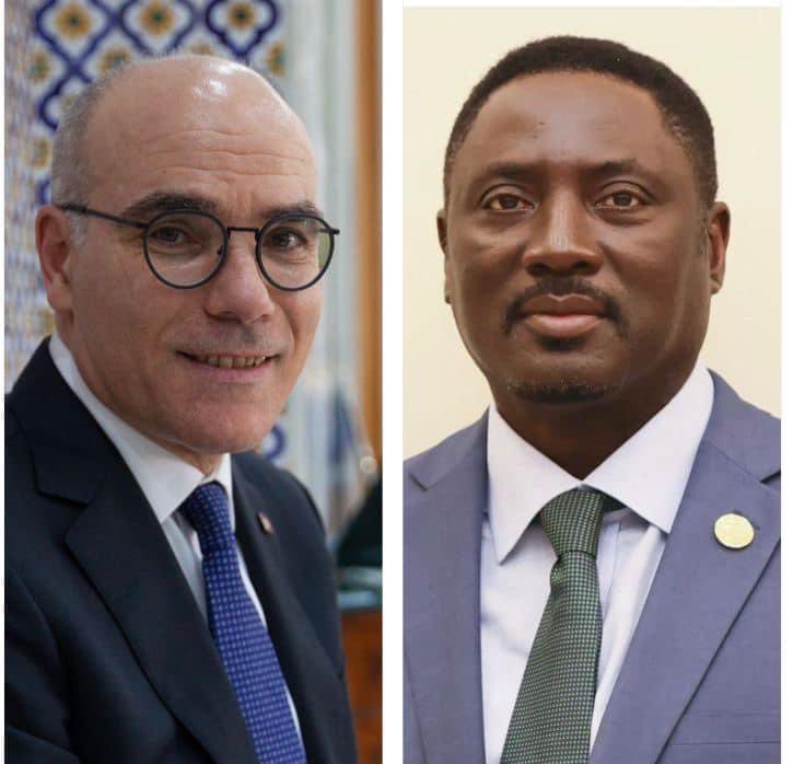 Pleased to have a bilateral meeting with Mamadou Tangara, my 🇬🇲’s counterpart, on the sidelines of the high–level Seminar on strengthening peace and security in Africa, as he is chairing the Seminar in his capacity as President of the @AUC_PAPS for December 2023