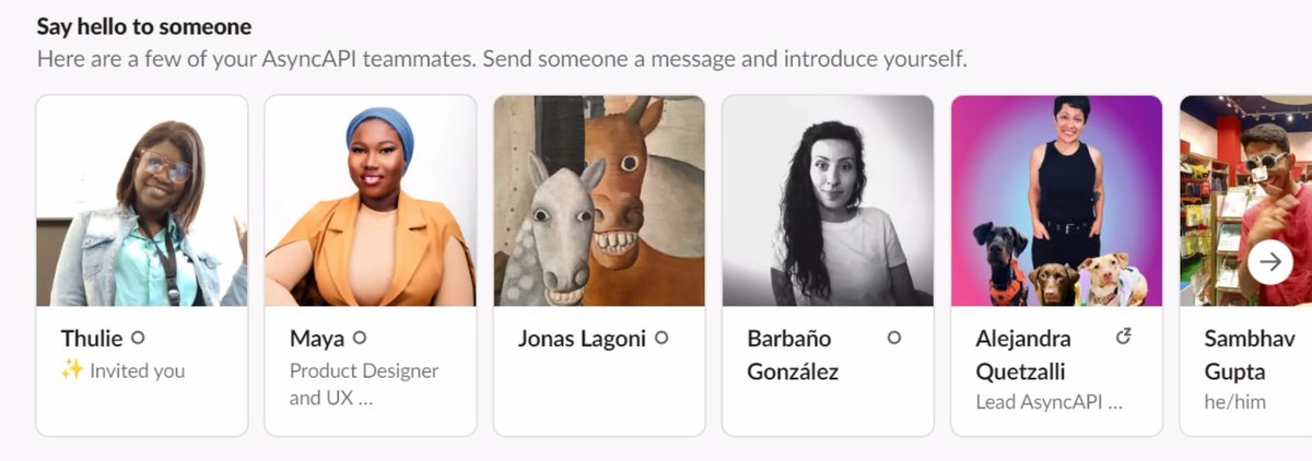 I noticed this on a screen of a new person joining #asyncapi slack

#womanpower @AsyncAPISpec 

cc @thulieblack @maya_ux_ui @BarbanoGonzalez @QuetzalliWrites