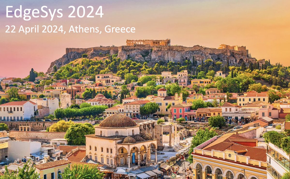 Cheerful to announce #EdgeSys24 goes to beautiful #Athens next year! Chair by @aaronyiding @atary @Volker_Hilt Look forward to your submissions! 📢 edge-sys.github.io/2024/ @HSchulzrinne @Diego_Perino @mort___ @rellermeyer @Andy_Pimentel @awm22 @SteveUhlig @cecim @EuroSys_conf