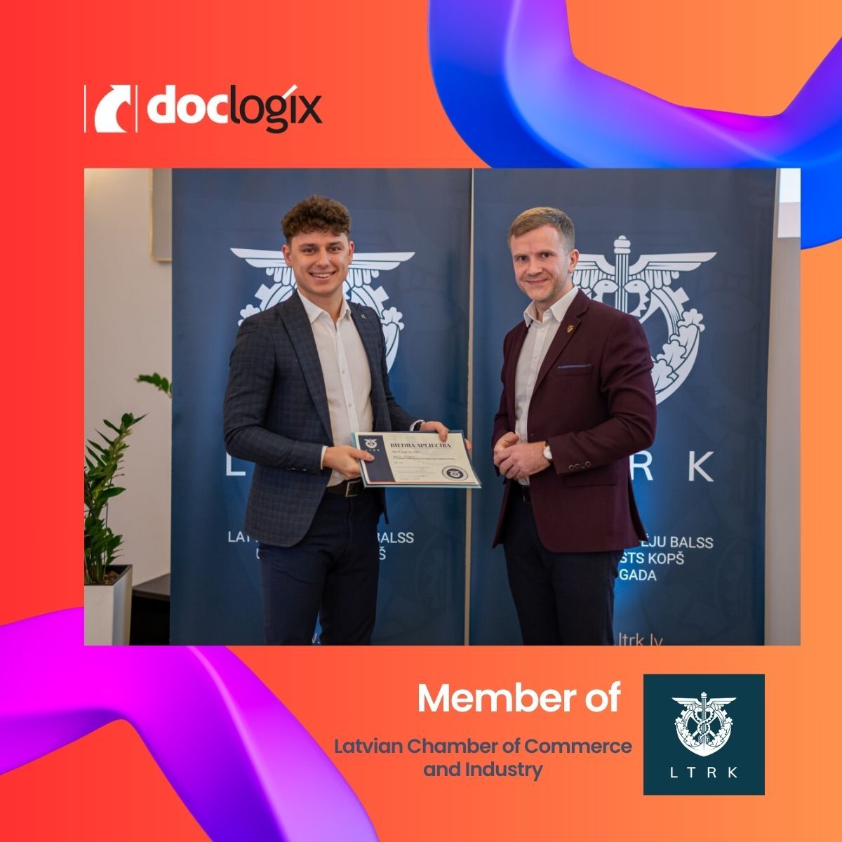 DocLogix's tweet image. One step further to Latvian market!
We have just become the members of the Latvian Chamber of Commerce and Industry! 🤝, the largest association of entrepreneurs in Latvia, ranging from micro to large enterprises, across various industries and regions.