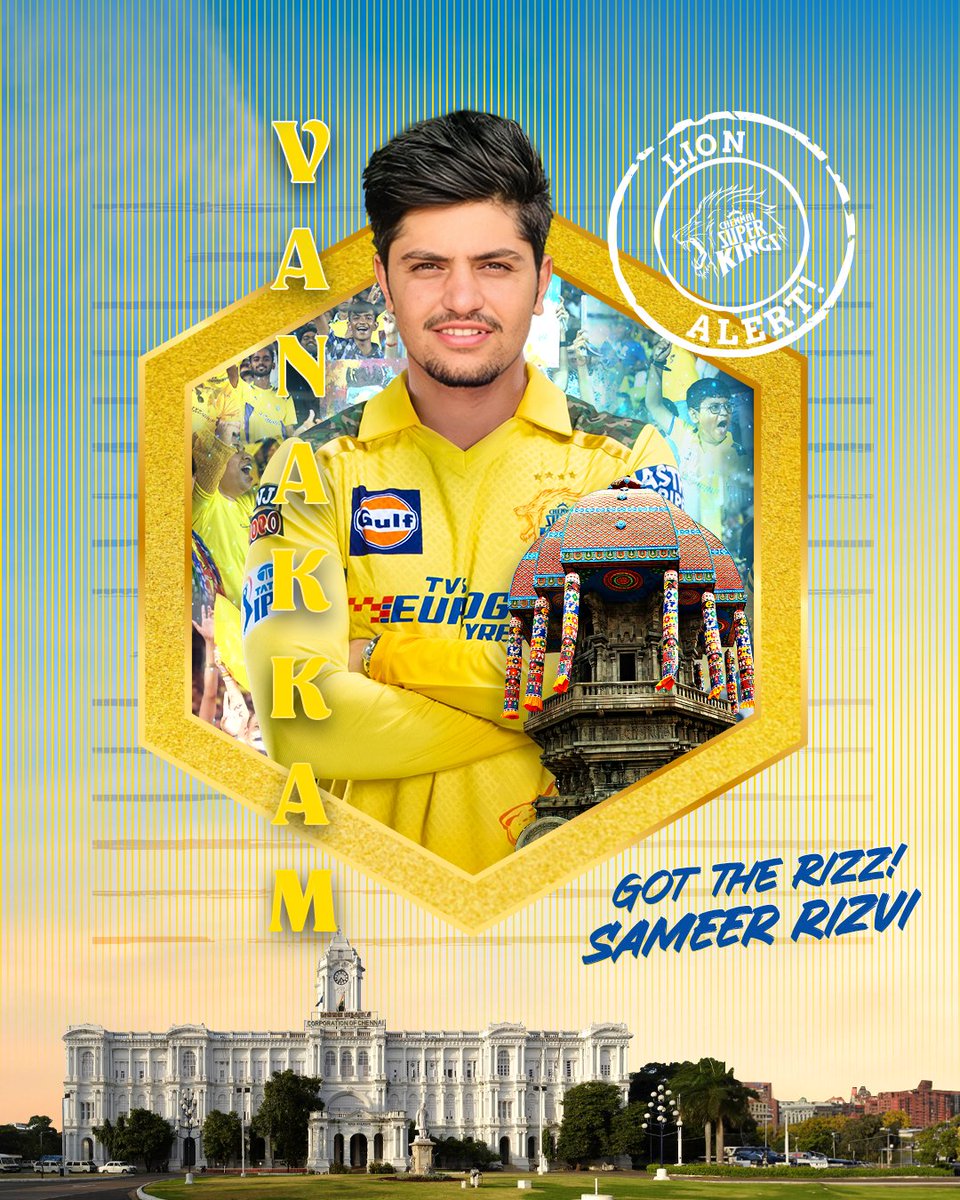 ChennaiIPL's tweet image. MEERUT ➡️ MADRAS! 🥳
Welcome home, Sameer! 🦁