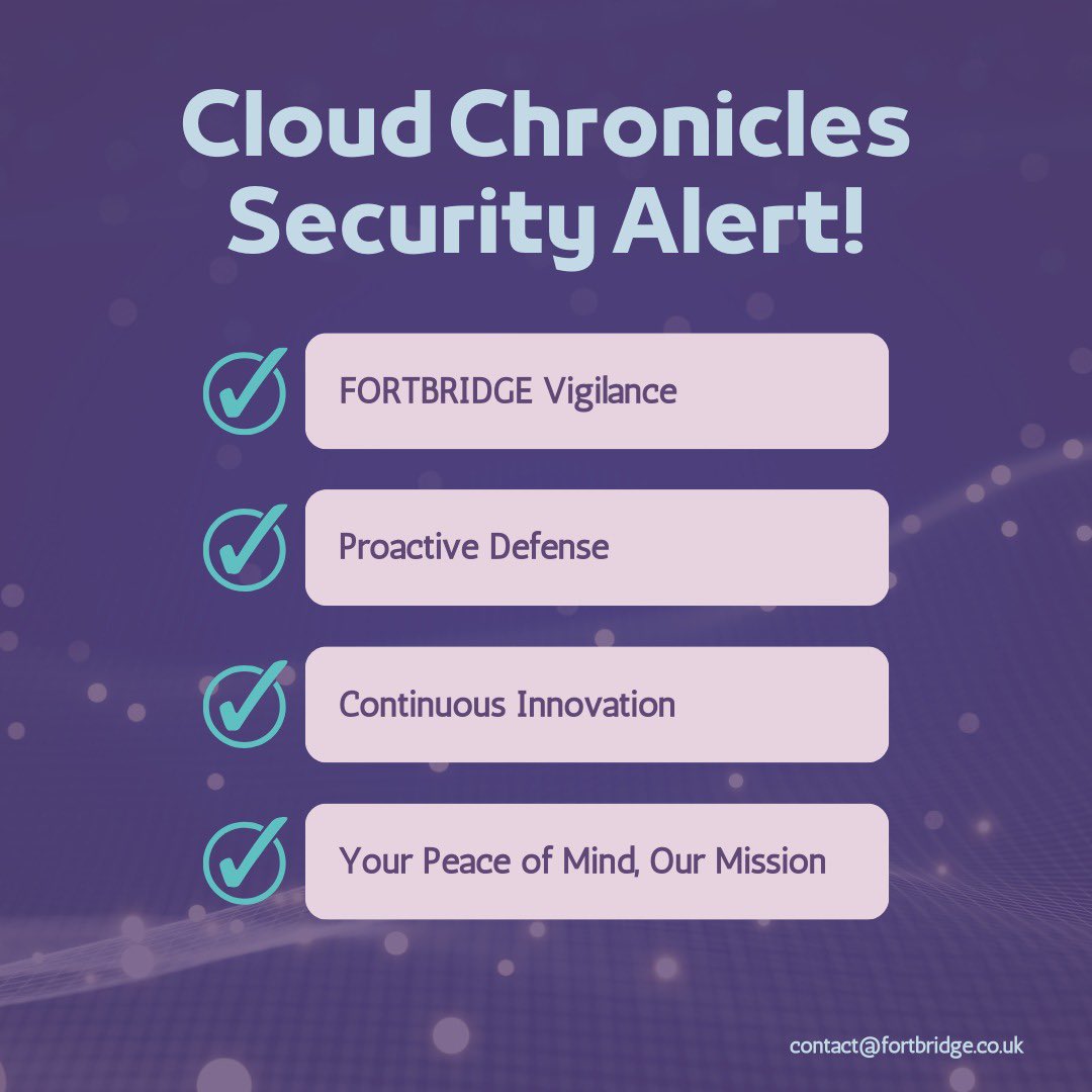 FORTBRIDGE Vigilance: Empowering Proactive Defense through Continuous Innovation. Your Peace of Mind is Our Mission. 💻🔒✨ #Fortbridge #CyberSecurity #ProactiveDefense #InnovationInSecurity #CloudSecurity #PeaceOfMind #Vigilance #DigitalProtection #SecureTomorrow #StaySafeOnline…