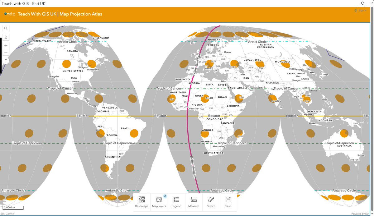 Dav1dM0rgan's tweet image. Perhaps most excitingly, I&apos;ve also made an interactive #Atlas of Map Projections so you can compare a bunch, complete with 800km wide oranges that you can use to explore the impact of different projections on size &amp;amp; shape.
teachwithgis.co.uk/apps/f21984d75…
🧵3/3