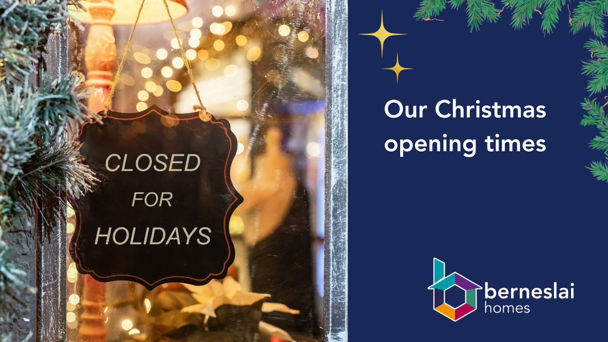 We're closed for general enquiries from today Friday 22 December 4.30pm until 8.45am on Tuesday 2 January, but you can still report emergency / urgent repairs during this time.🔧 Click here for more information berneslaihomes.co.uk/news/christmas…