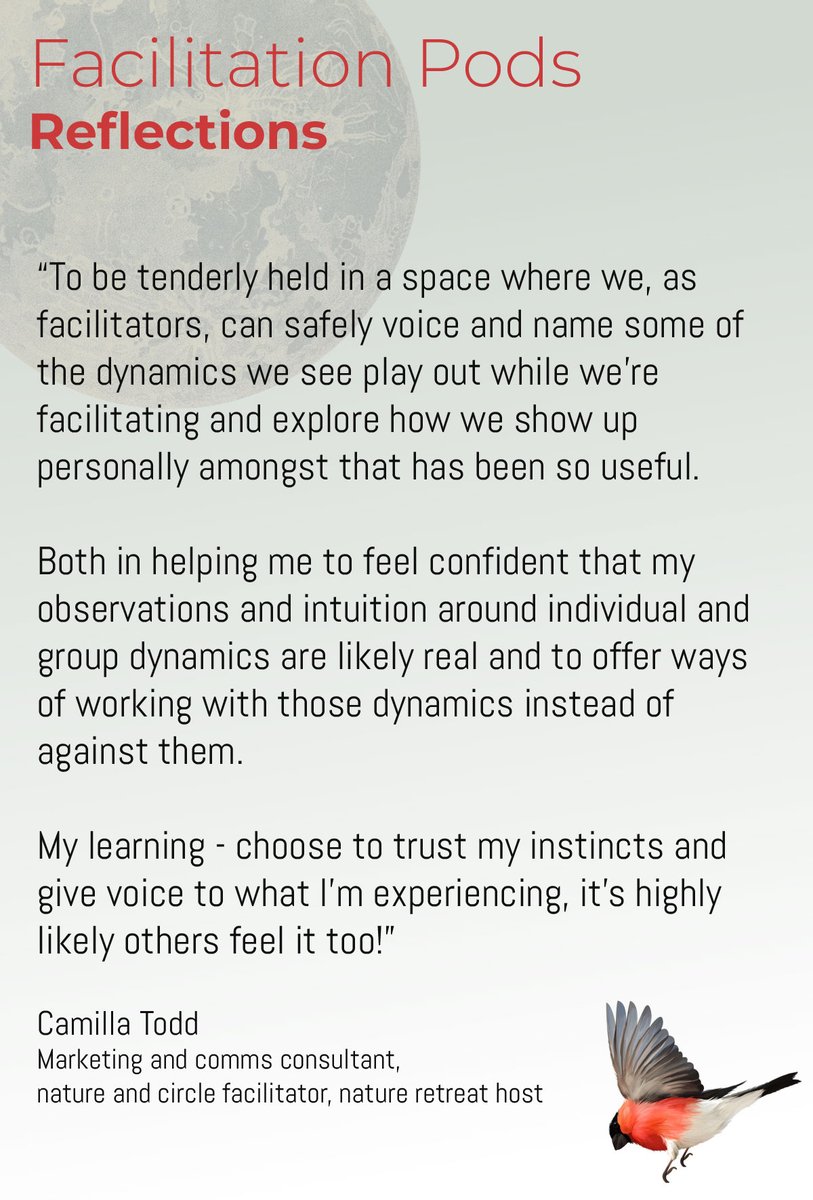 MrsBadgerface's tweet image. It&apos;s impossible to describe the richness of this first season of Facilitation Pods, or come close to touching everything I&apos;ve gained from them.

With a pod theme of &apos;the dynamics and roles playing out in the room&apos;, it&apos;s been fascinating to see how close we&apos;ve stayed to this theme