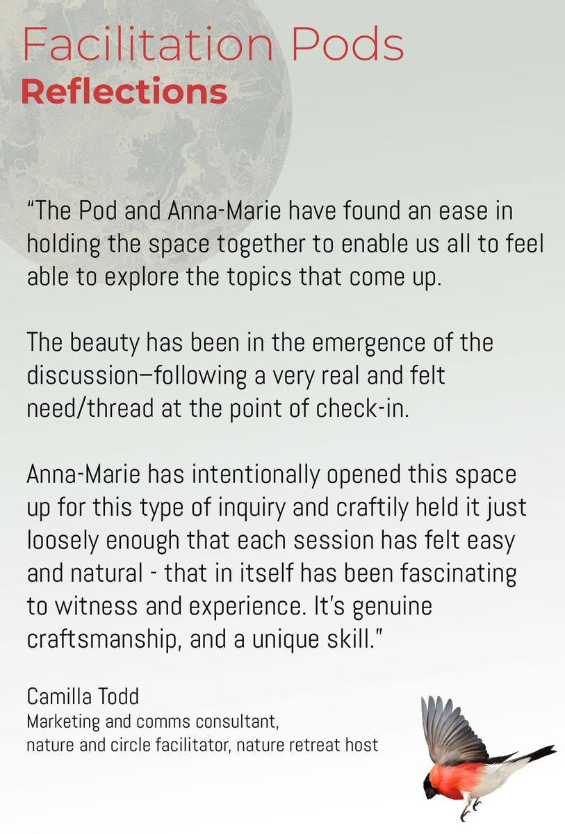 MrsBadgerface's tweet image. It&apos;s impossible to describe the richness of this first season of Facilitation Pods, or come close to touching everything I&apos;ve gained from them.

With a pod theme of &apos;the dynamics and roles playing out in the room&apos;, it&apos;s been fascinating to see how close we&apos;ve stayed to this theme