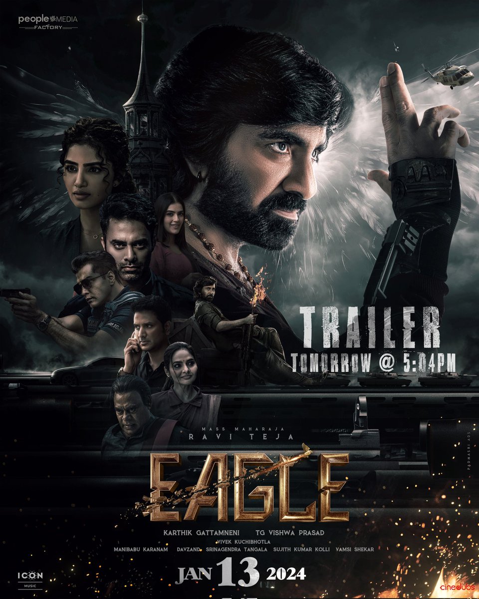 Get ready for an adrenaline rush, #EAGLE 🦅 Trailer will be coming out TOMORROW @ 5:04 PM!

#EAGLETrailer Launch Event to be held at @aaacinemasoffl ❤️‍🔥