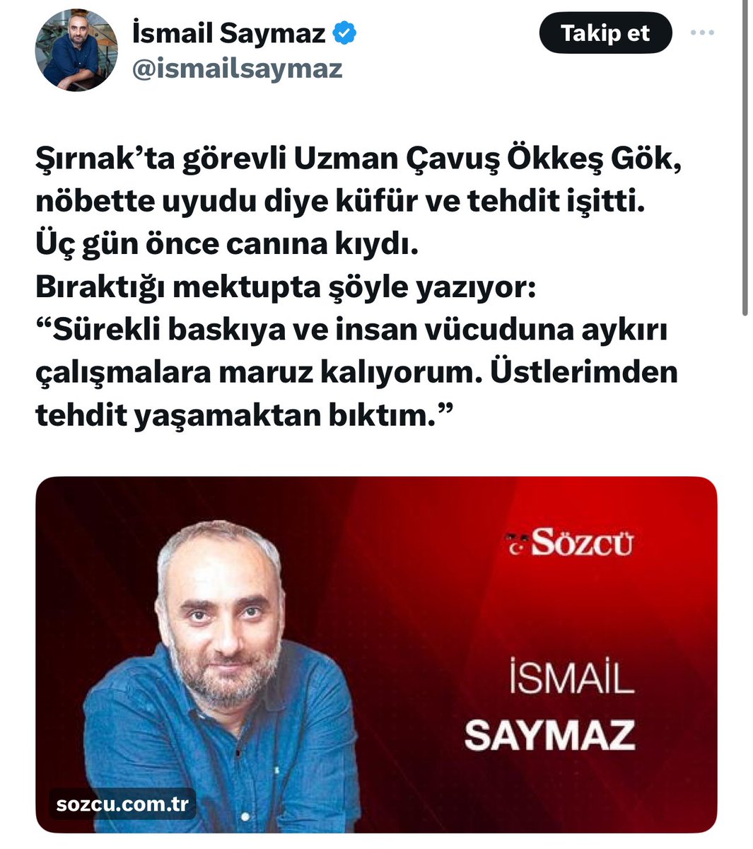 Baskı mobing tehdit nedeniyle intihar eden 4 #UzmanÇavuş’umuza her kim sebep olduysa cezalarını alana kadar takip edeceğiz.
Sözleşmenin bu kahramanlara yük olduğunu bazı amirlerin bu sözleşme şartlarını tehdit olarak görüp hukuk,kanun dışına çıktığını görün artık.
Bu çocuklar