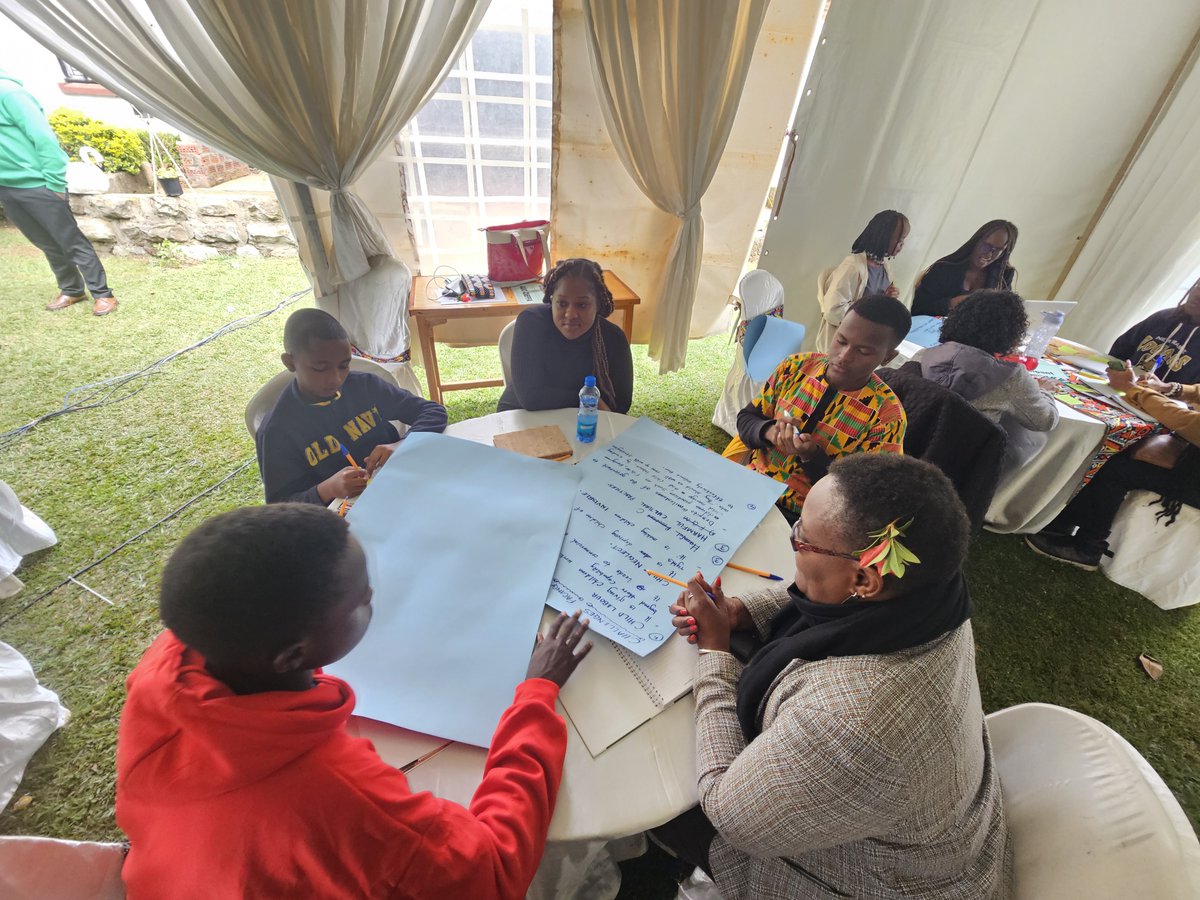 Participants at the child participation platforms #engaged in group activities on identifying #challenges facing #AfricanChildren.
