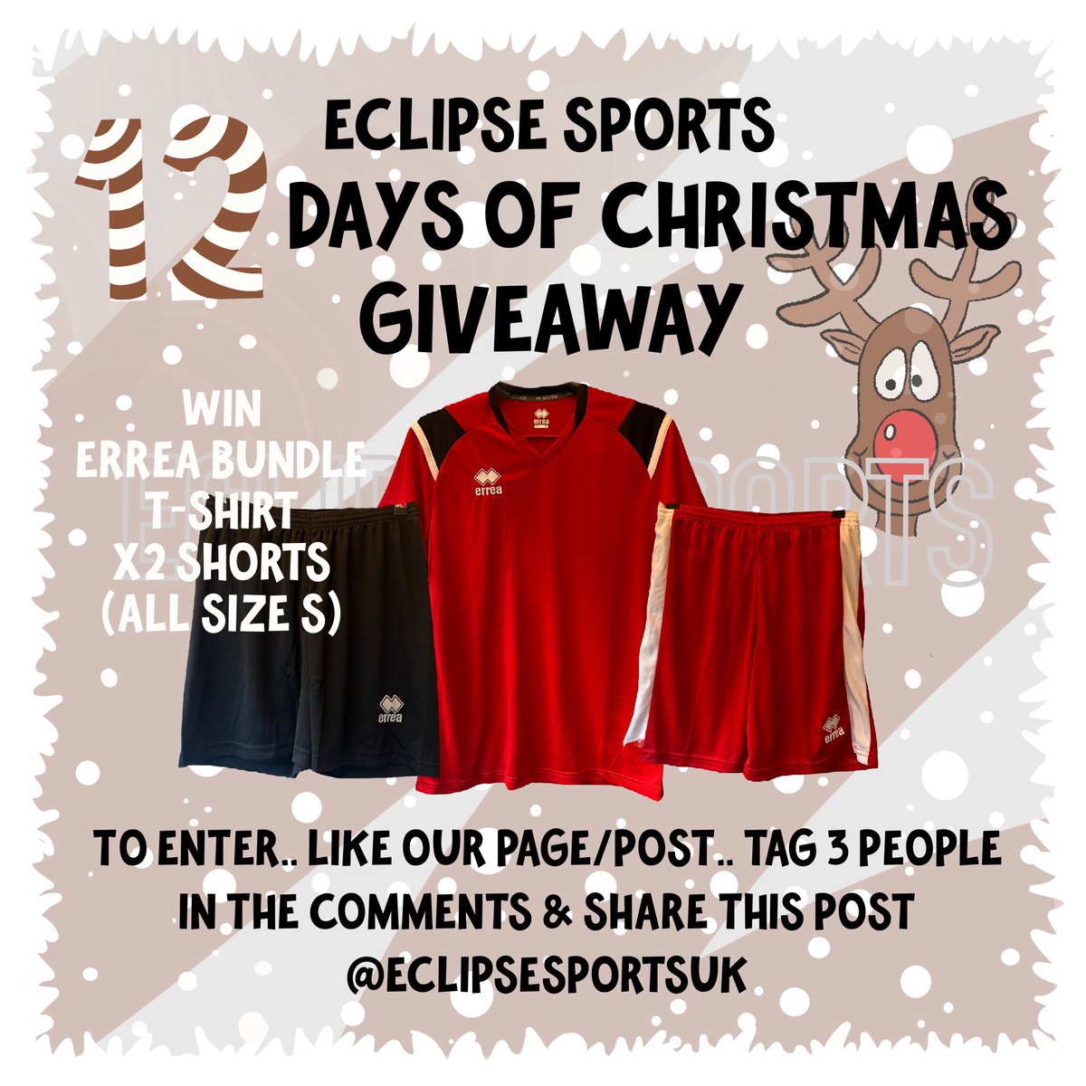 DAY 11!.. Win Errea Red T-shirt, Errea Red Shorts and Errea Black Shorts (all size S)..

Like our page/post.. tag 3 people in the comments and share this post to enter! 

Winner will be selected at random and announced tonight!!.. 🤩

 #day11giveaway #12daysofgiveaways